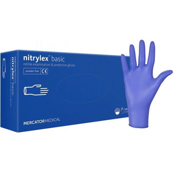 NITRYLEX BASIC A100 BLUE - nitril púdermentes kék vizsgálókesztyű XL