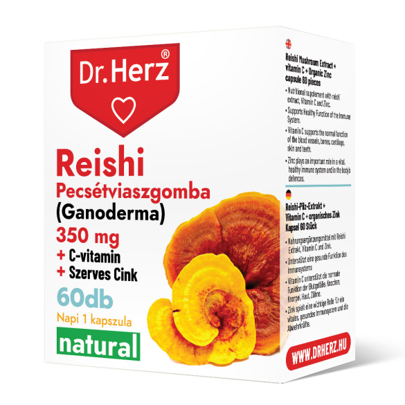 Dr. Herz Reishi 350 mg + C-vitamin + Szerves Cink kapszula 60 db